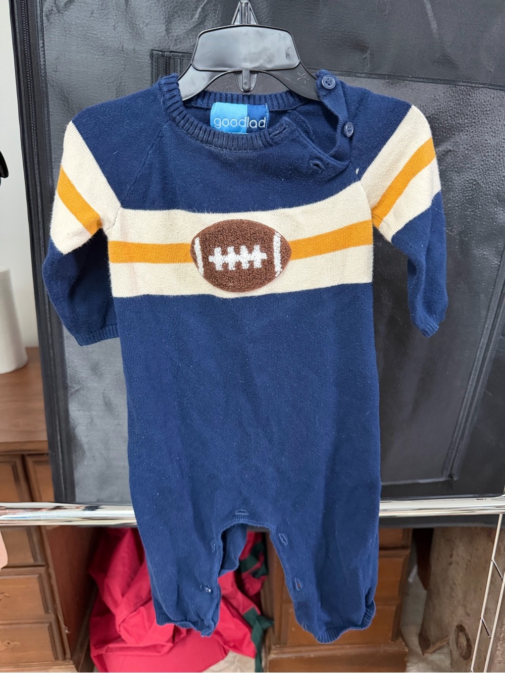Good Lad Navy Football Knit One-Piece for Kids 12 months